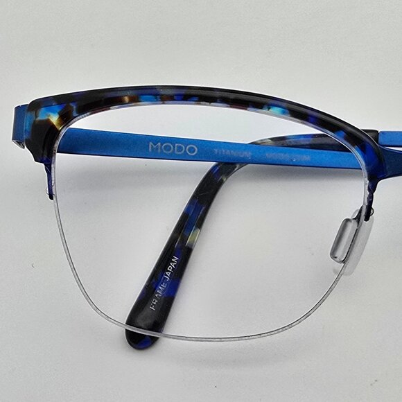 Modo 4515 Blue Tortoise Titanium Semi-Rimless Eyeglasses Frame Japan 51-18-140 - Picture 13 of 13